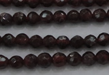 CTG222 15.5 inches 3mm faceted round tiny red garnet beads