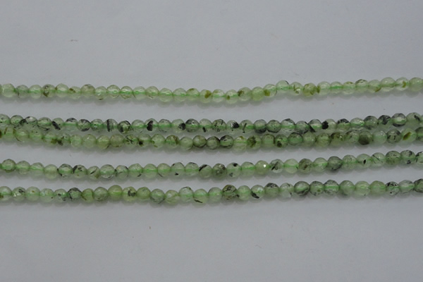 CTG224 15.5 inches 3mm faceted round tiny green rutilated quartz beads