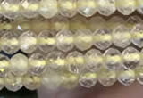 CTG2244 15 inches 2mm faceted round golden rutilated quartz beads