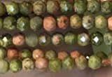 CTG2252 15 inches 2mm faceted round unakite gemstone beads