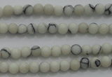 CTG250 15.5 inches 2mm round tiny white howlite turquoise beads