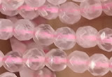 CTG2500 15.5 inches 4mm faceted round rose quartz beads