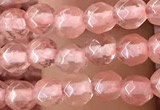 CTG2501 15.5 inches 4mm faceted round cherry quartz beads