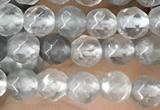 CTG2505 15.5 inches 4mm faceted round cloudy quartz beads