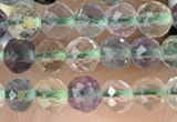 CTG2509 15.5 inches 4mm faceted round fluorite beads wholesale