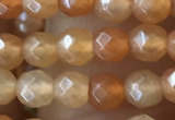 CTG2519 15.5 inches 4mm faceted round red aventurine beads