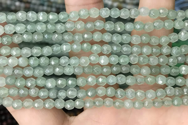 CTG2521 15.5 inches 4mm faceted round green aventurine beads