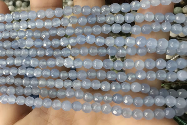 CTG2530 15.5 inches 4mm faceted round agate beads wholesale