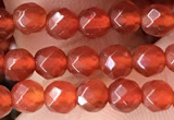 CTG2531 15.5 inches 4mm faceted round red agate beads wholesale