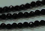 CTG29 15.5 inches 2mm faceted round black agate beads wholesale