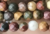 CTG3552 15.5 inches 4mm faceted round picasso jasper beads