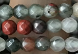 CTG3560 15.5 inches 4mm faceted round blood jasper beads