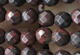 CTG3564 15.5 inches 4mm faceted round brecciated jasper beads