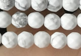 CTG3570 15.5 inches 4mm faceted round white howlite beads