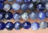 CTG3573 15.5 inches 4mm faceted round sodalite beads wholesale