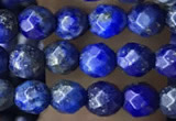 CTG3575 15.5 inches 4mm faceted round lapis lazuli beads