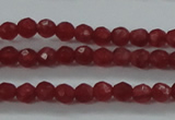 CTG404 15.5 inches 2mm faceted round tiny dyed candy jade beads