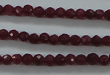 CTG405 15.5 inches 2mm faceted round tiny dyed candy jade beads