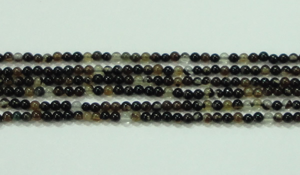 CTG46 15.5 inches 2mm round tiny black agate beads wholesale