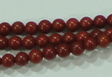 CTG48 15.5 inches 2mm round tiny red brick beads wholesale