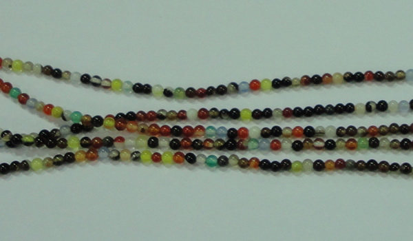 CTG50 15.5 inches 2mm round tiny multi-color agate beads wholesale