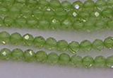 CTG500 15.5 inches 2mm faceted round tiny peridot gemstone beads