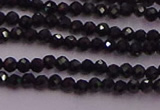 CTG501 15.5 inches 2mm faceted round tiny black spinel beads