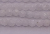 CTG506 15.5 inches 4mm faceted round tiny white moonstone beads