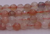 CTG508 15.5 inches 4mm faceted round tiny rainbow moonstone beads