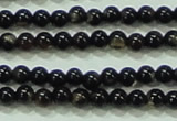 CTG51 15.5 inches 1.5mm round grade AB tiny black agate beads wholesale