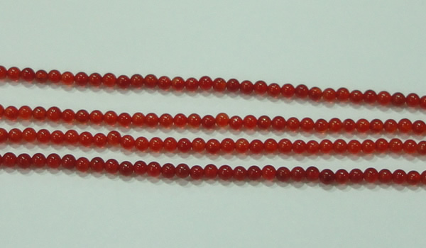 CTG52 15.5 inches 2mm round grade AA tiny red agate beads wholesale