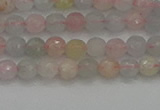 CTG551 15.5 inches 4mm faceted round tiny morganite beads