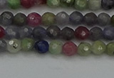 CTG552 15.5 inches 4mm faceted round tiny mixed gemstone beads