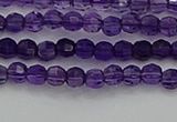 CTG553 15.5 inches 4mm faceted round tiny amethyst beads