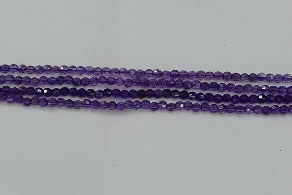 CTG553 15.5 inches 4mm faceted round tiny amethyst beads