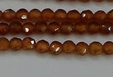 CTG554 15.5 inches 4mm faceted round tiny orange garnet beads