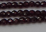 CTG555 15.5 inches 4mm faceted round tiny purple garnet beads