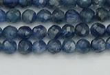 CTG557 15.5 inches 4mm faceted round tiny blue kyanite beads