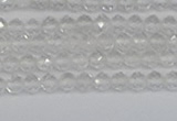 CTG601 15.5 inches 3mm faceted round white crystal beads