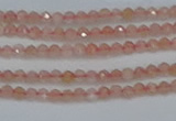 CTG606 15.5 inches 2mm faceted round peach moonstone beads