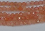 CTG610 15.5 inches 3mm faceted round golden sunstone beads