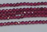 CTG617 15.5 inches 2mm faceted round mozambique red garnet beads