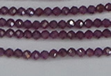 CTG619 15.5 inches 2mm faceted round Indian purple garnet beads