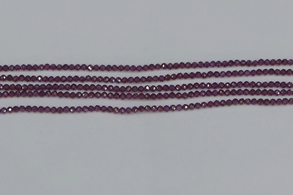 CTG619 15.5 inches 2mm faceted round Indian purple garnet beads