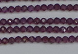 CTG620 15.5 inches 3mm faceted round Indian purple garnet beads