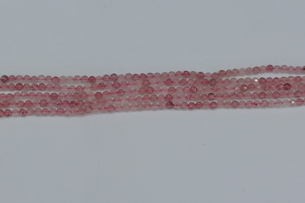 CTG625 15.5 inches 2mm faceted round strawberry quartz beads