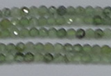 CTG634 15.5 inches 3mm faceted round green rutilated quartz beads