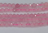 CTG635 15.5 inches 2mm faceted round Madagascar rose quartz beads