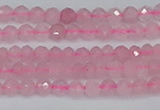 CTG636 15.5 inches 3mm faceted round Madagascar rose quartz beads