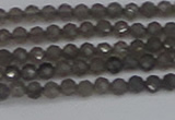 CTG639 15.5 inches 2mm faceted round smoky black obsidian beads